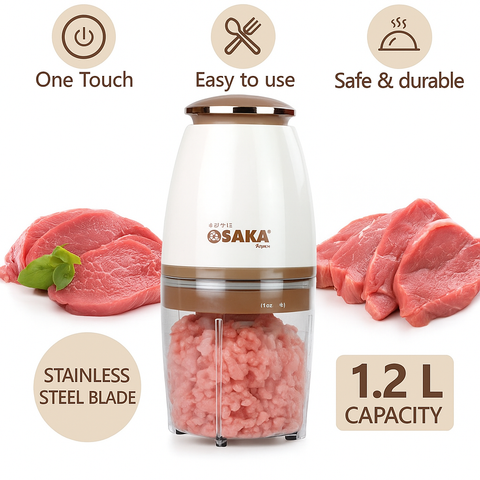 Osaka Multi-Purpose Electric Meat Grinder 700ml Food Processor for Kitchen Made in JAPAN
